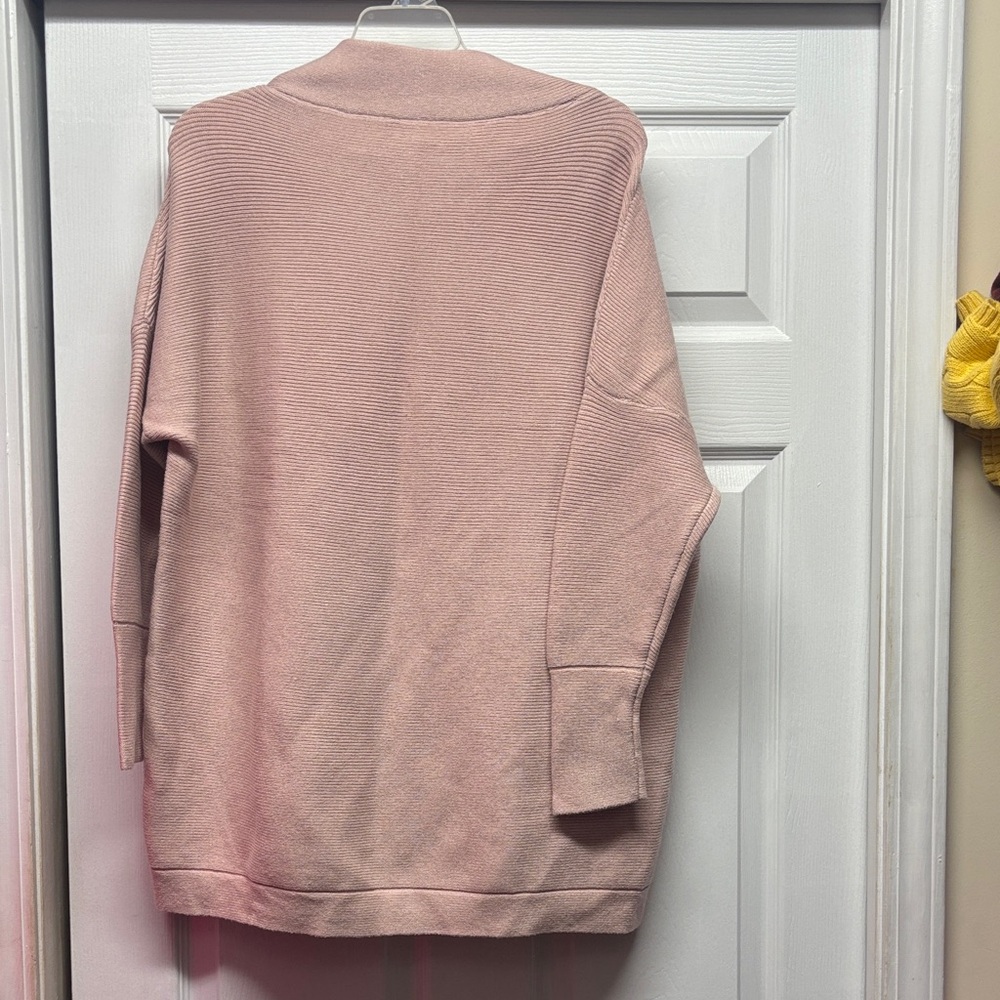 Women's Pink Tunic Mock Turtleneck Sweater Small
